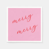 Moderne Merry Elegante Script Weihnachts-FeiertagP Serviette (Vorderseite)