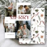 Moderne Merry Multi-Foto Botanische Wasserfarbe Feiertagskarte<br><div class="desc">In diesem Jahr lass deinen Freunden und der Familie wissen, dass dir die moderne Merry Multi Foto Botanical Watercolor Weihnachtskarte am Herzen liegt. Es ist nicht nur stilvoll und modern, sondern bietet auch genug Platz, um vier der beliebtesten Erinnerungen aus dem vergangenen Jahr zu besichtigen. Das Design ist sauber und...</div>