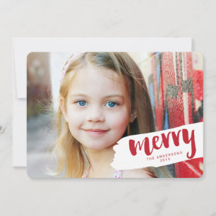 Moderne Merspush Letter Holiday Foto Card Feiertagskarte