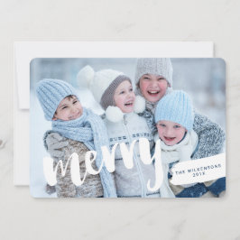 Moderne Merspush Letter Holiday Foto Card Feiertagskarte
