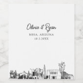 Moderne Mesa Arizona Hochzeit Custom Weinetikett (Einzelnes Label)