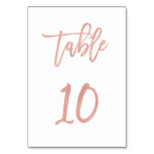 Moderne Messe Rose Gold Wedding Tischnummer 10 (Rückseite)