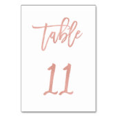 Moderne Messe Rose Gold Wedding Tischnummer 11 (Rückseite)