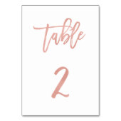 Moderne Messe Rose Gold Wedding Tischnummer 2 (Rückseite)