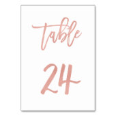 Moderne Messe Rose Gold Wedding Tischnummer 24 (Rückseite)