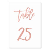 Moderne Messe Rose Gold Wedding Tischnummer 25 (Rückseite)