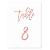 Moderne Messe Rose Gold Wedding Tischnummer 8 (Rückseite)