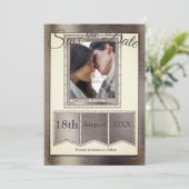 Moderne Messingtextur Save The Date (Stehend Vorderseite)