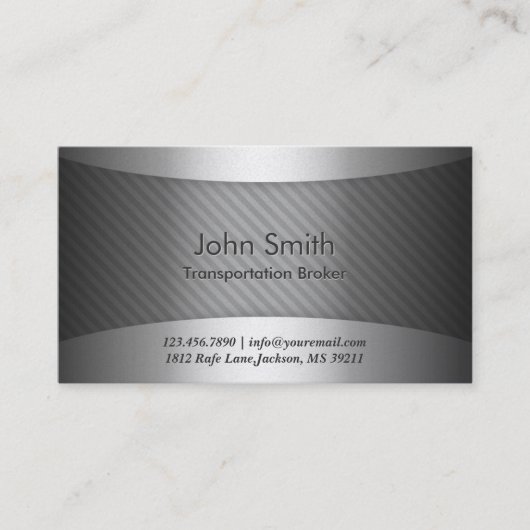 Moderne Metal Transport Broker Business Card Visitenkarte (Vorderseite)