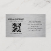 Moderne Metall-QR-Code-Minimalist Professional Visitenkarte (Vorderseite)