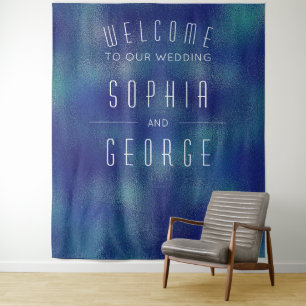 Moderne Metallfolie Hochzeitsdekoration Hintergrun Wandteppich