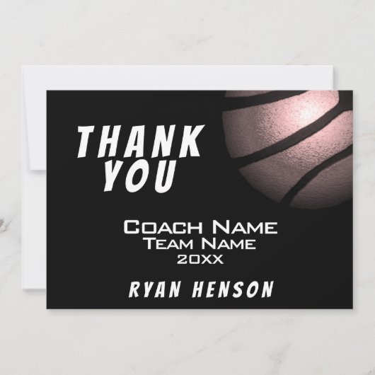 Moderne Metallic Ball Black Danke Coach Card (Vorderseite)