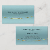 Moderne Metallic blaugrüne Textur Gold Akzent Visitenkarte (Vorne/Hinten)