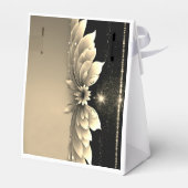 Moderne Metallic Gold Floral Wedding Einladung Geschenkschachtel (Rückseite)