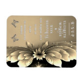 Moderne Metallic Gold Floral Wedding Einladung Magnet (Horizontal)