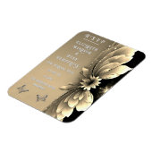 Moderne Metallic Gold Floral Wedding Einladung Magnet (Linke Seite)