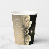 Moderne Metallic Gold Floral Wedding Einladung Pappbecher (Vorderseite)