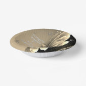 Moderne Metallic Gold Floral Wedding Einladung Pappteller (Gewinkelt)