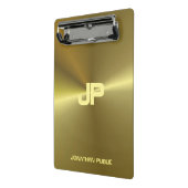 Moderne Metallic Gold Look Monogram Vorlage Mini Klemmbrett (Gewinkelt2)