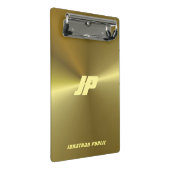 Moderne Metallic Gold Look Monogram Vorlage Mini Klemmbrett (Schrägansicht)