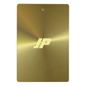 Moderne Metallic Gold Look Monogram Vorlage Mini Klemmbrett (Rückseite)