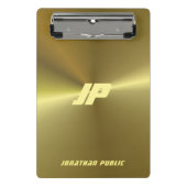 Moderne Metallic Gold Look Monogram Vorlage Mini Klemmbrett (Vorderseite)