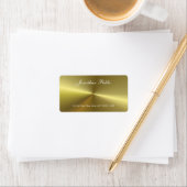 Moderne Metallic Gold Look Script Trendy Template Adressaufkleber (Insitu)