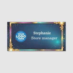 Moderne Metallic gold  Magnetische Firma Namensschild