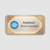 Moderne Metallic gold Magnetische Firma Namensschild (Vorderseite)