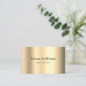 Moderne Metallic Gold Script hoch entwickelt Visitenkarte (Stehend Vorderseite)