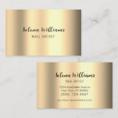 Moderne Metallic Gold Script hoch entwickelt Visitenkarte (Vorne/Hinten)