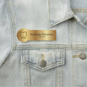 Moderne Metallic Gold Tooth Zahnarzt Zahnklinik Namensschild (Beispiel)