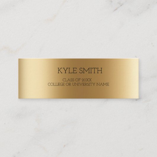 Moderne Metallic-Gold-Visitenkarte Telefonnummerkarte (Vorderseite)