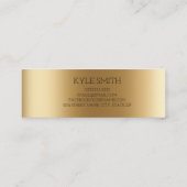 Moderne Metallic-Gold-Visitenkarte Telefonnummerkarte (Rückseite)