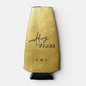 Moderne Metallic Gold Wedding Vibes Bottle Cooler Flaschenkühler (Vorderseite)