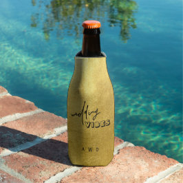 Moderne Metallic Gold Wedding Vibes Bottle Cooler Flaschenkühler