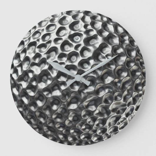 Moderne Metallic Golf Ball Textur Große Wanduhr (Vorderseite)