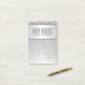Moderne Metallic Luxury Sparkle Klasse Post-it Klebezettel (Auf Schreibtisch)
