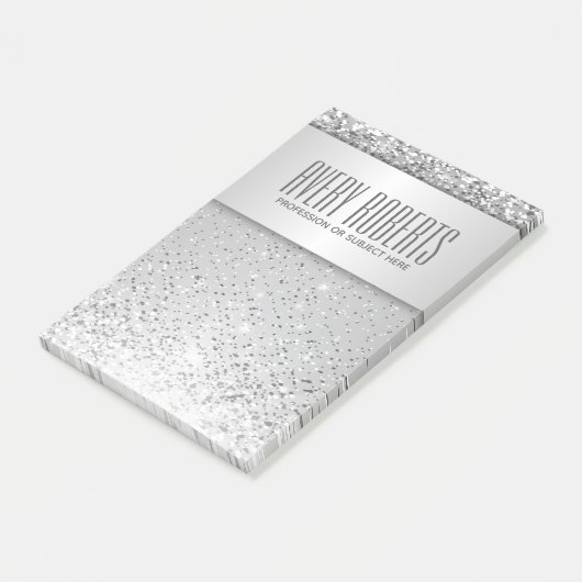 Moderne Metallic Luxury Sparkle Klasse Post-it Klebezettel (angewinkelt)
