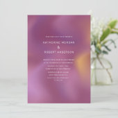 Moderne Metallic Ombre Muster Hochzeitseinladung Einladung (Stehend Vorderseite)