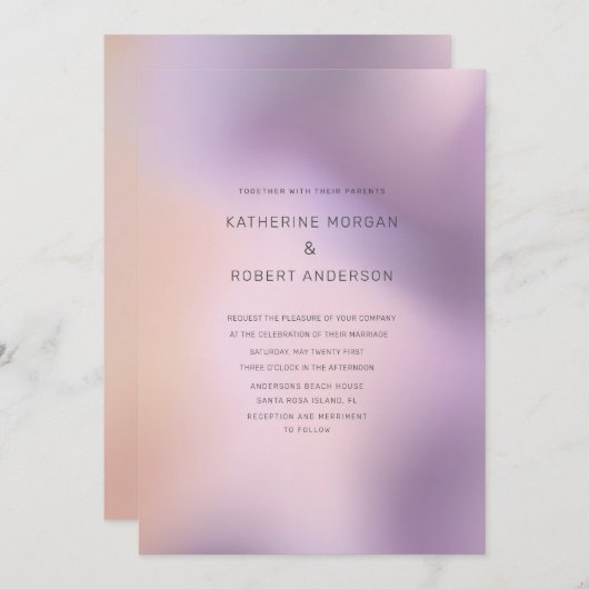 Moderne Metallic Ombre Muster Hochzeitseinladung Einladung (Vorne/Hinten)