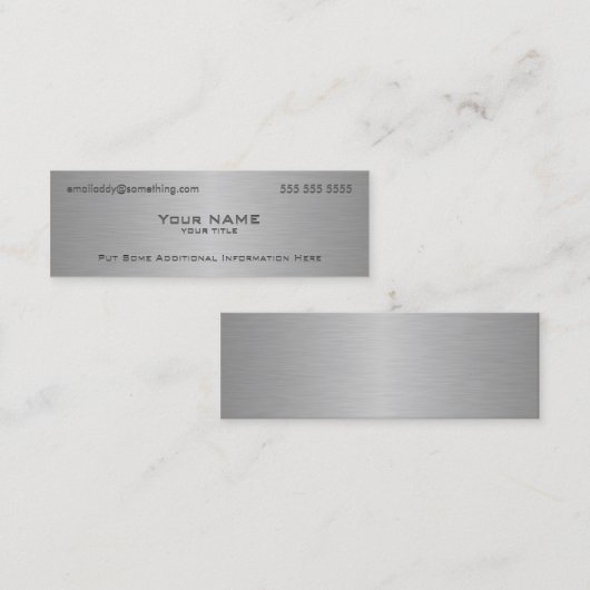 Moderne Metallic Textur Print Mini Visitenkarte (Vorne/Hinten)