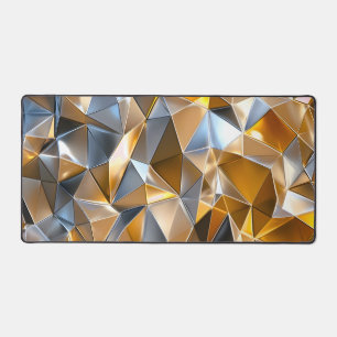 Moderne Metallische Abstrakt Gold Silber Geometris Schreibtischunterlage
