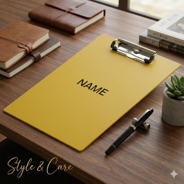 Moderne metallische Gold Klemmmappe mit individuel Klemmbrett