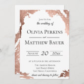 Moderne Metallische Hochzeitseinladung Einladung (Vorne/Hinten)