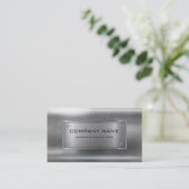 Moderne metallische Imitate aus silberfarbenem Sta Visitenkarte (Stehend Vorderseite)