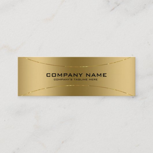 Moderne Metallische Imitate Gold-Edelstahl-Look Mini Visitenkarte (Vorderseite)