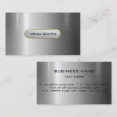 Moderne metallische Imitate Silber-Edelstahl-Look  Visitenkarte (Vorne/Hinten)