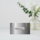 Moderne metallische Imitate Silber-Edelstahl-Look  Visitenkarte (Stehend Vorderseite)