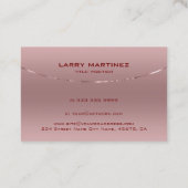 Moderne metallische Rose Gold Hintergrund Visitenkarte (Rückseite)